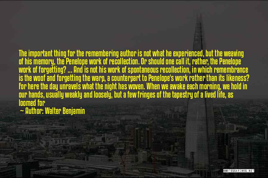 Remembrance Day Quotes By Walter Benjamin