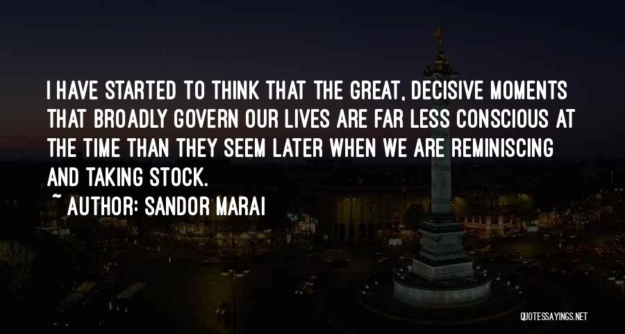 Reminiscing On The Past Quotes By Sandor Marai