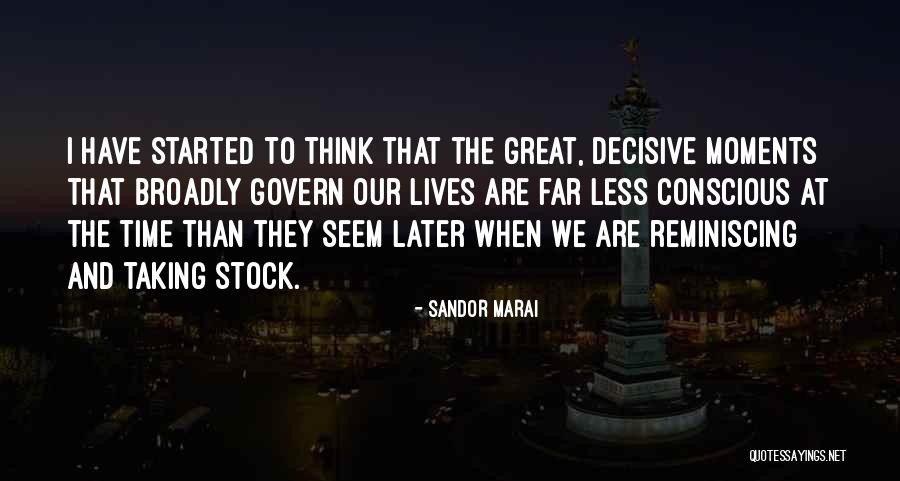 Reminiscing On The Past Quotes By Sandor Marai