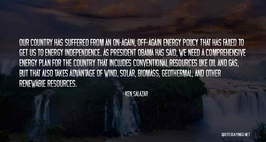 Renewable Energy By Obama Quotes By Ken Salazar