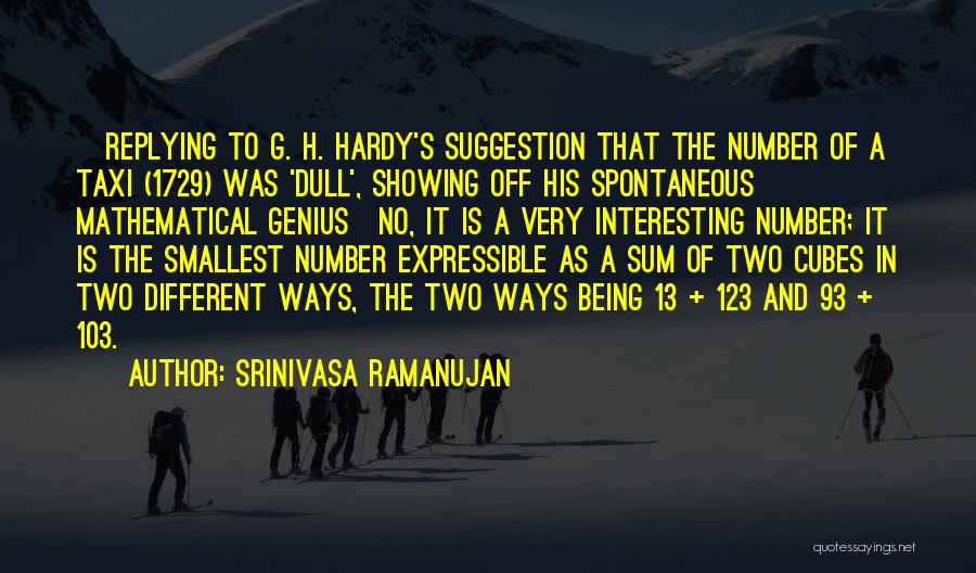 Replying Quotes By Srinivasa Ramanujan