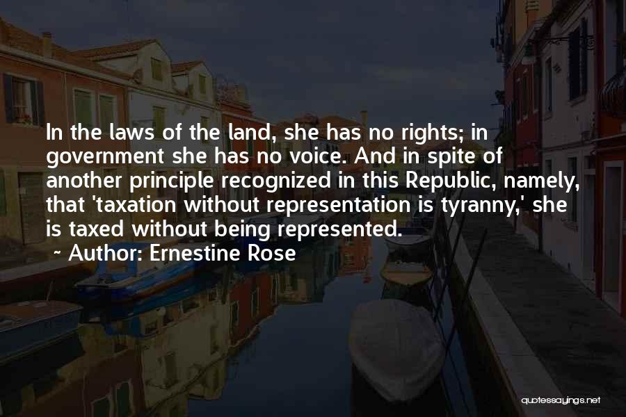 Representation In Government Quotes By Ernestine Rose