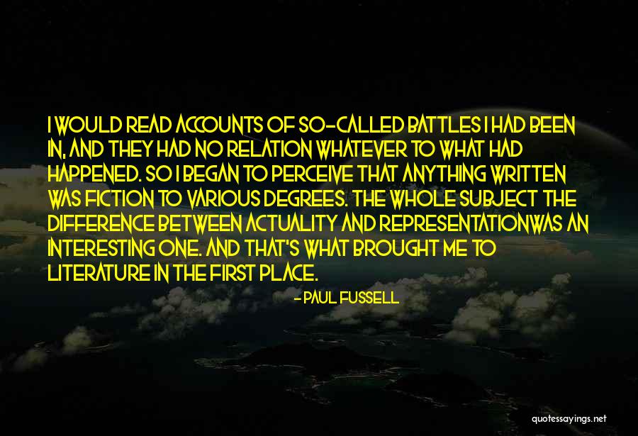 Representation In Literature Quotes By Paul Fussell Representation In Literature Quotes By Paul Fussell