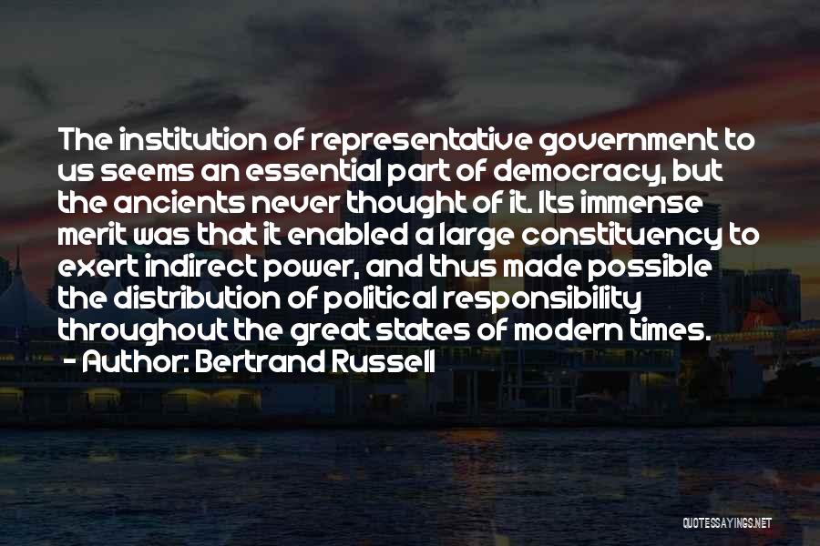 Representative Democracy Quotes By Bertrand Russell