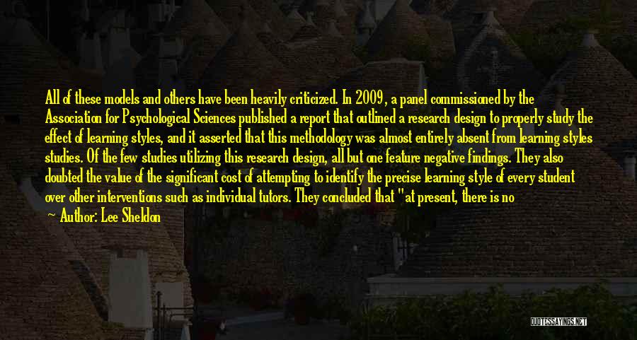 Research Findings Quotes By Lee Sheldon