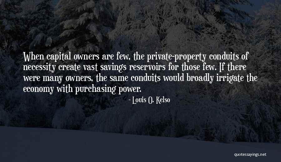 Reservoirs Quotes By Louis O. Kelso Reservoirs Quotes By Louis O. Kelso