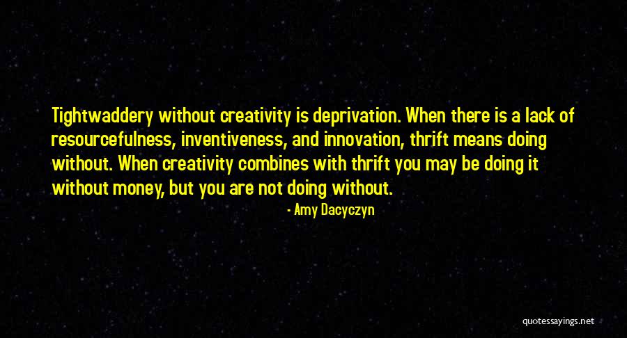 Resourcefulness And Creativity Quotes By Amy Dacyczyn