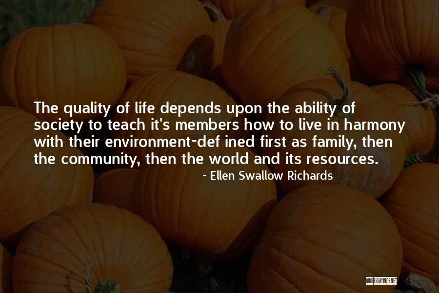 Resources In Community Quotes By Ellen Swallow Richards Resources In Community Quotes By Ellen Swallow Richards