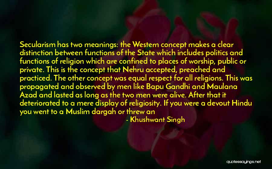 Respect For Other Religion Quotes By Khushwant Singh Respect For Other Religion Quotes By Khushwant Singh