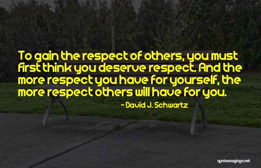 Respect For Yourself And Others Quotes By David J. Schwartz