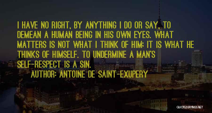 Respect Human Being Quotes By Antoine De Saint-Exupery