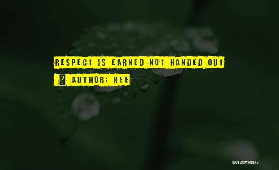 Respect Is Earned Quotes By Kee