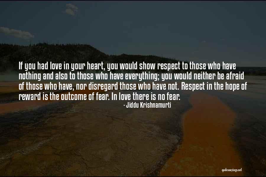 Respect Not Fear Quotes By Jiddu Krishnamurti