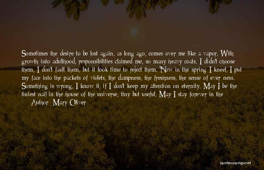 Responsibilities Of Adulthood Quotes By Mary Oliver