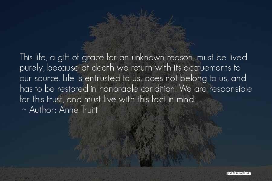 Responsible For Life Quotes By Anne Truitt