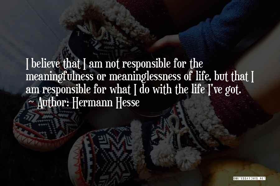 Responsible For Life Quotes By Hermann Hesse
