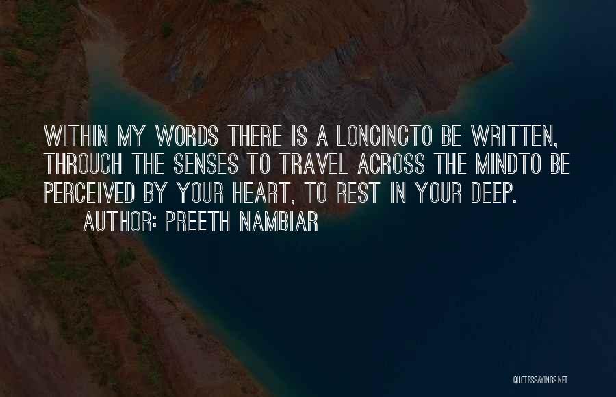 Rest My Mind Quotes By Preeth Nambiar