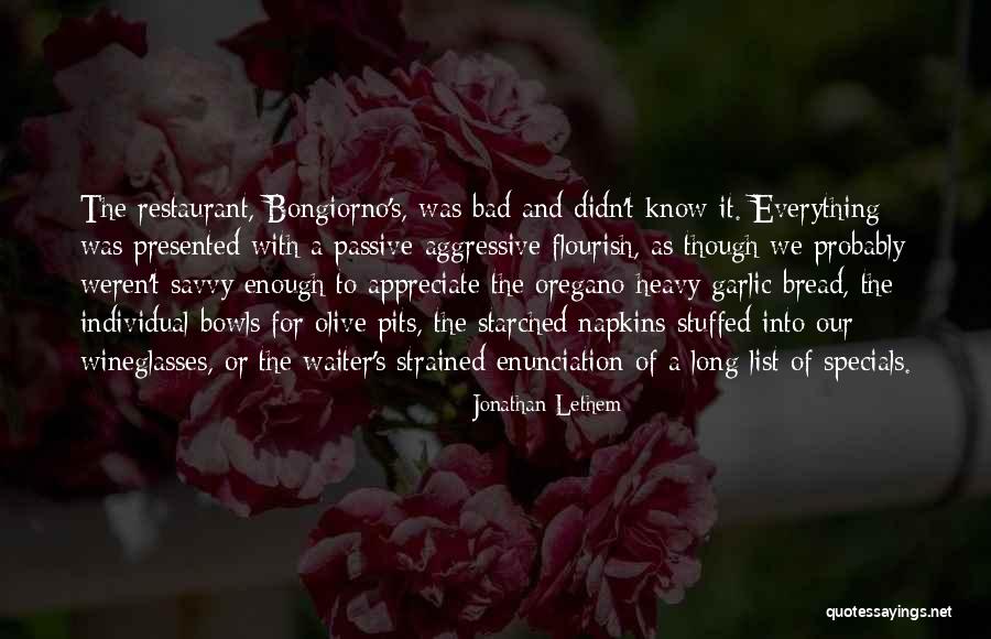 Restaurant Waiter Quotes By Jonathan Lethem Restaurant Waiter Quotes By Jonathan Lethem