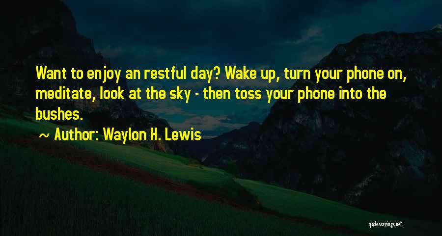 Restful Day Quotes By Waylon H. Lewis