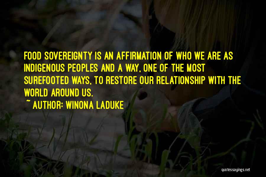 Restore Relationship Quotes By Winona LaDuke