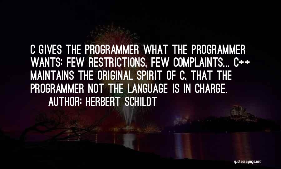 Restrictions Quotes By Herbert Schildt