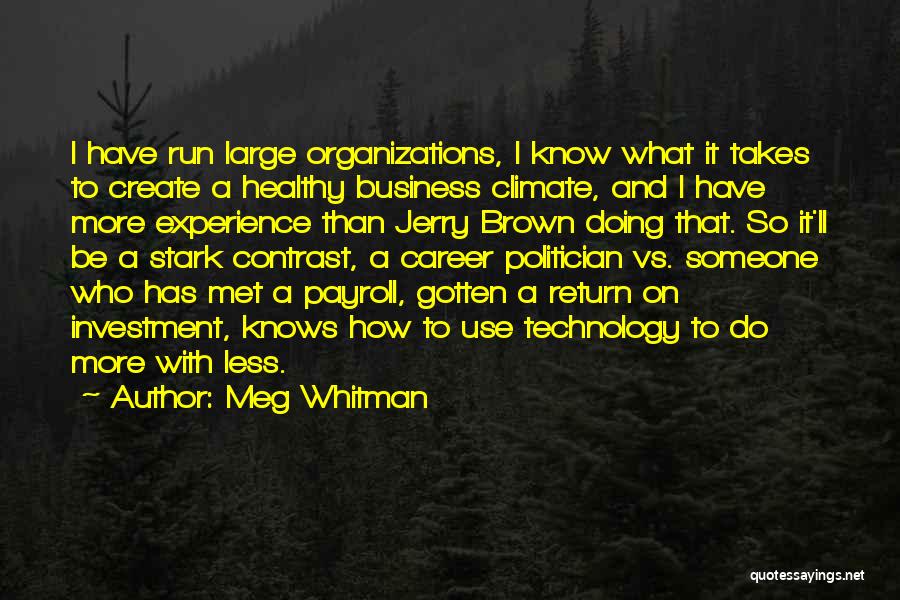 Return On Investment Quotes By Meg Whitman