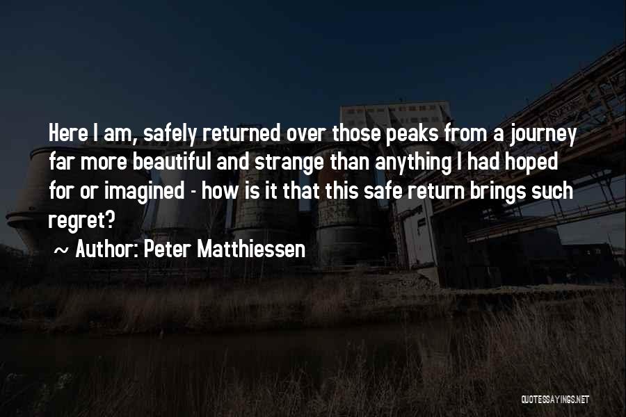 Return Safely Quotes By Peter Matthiessen