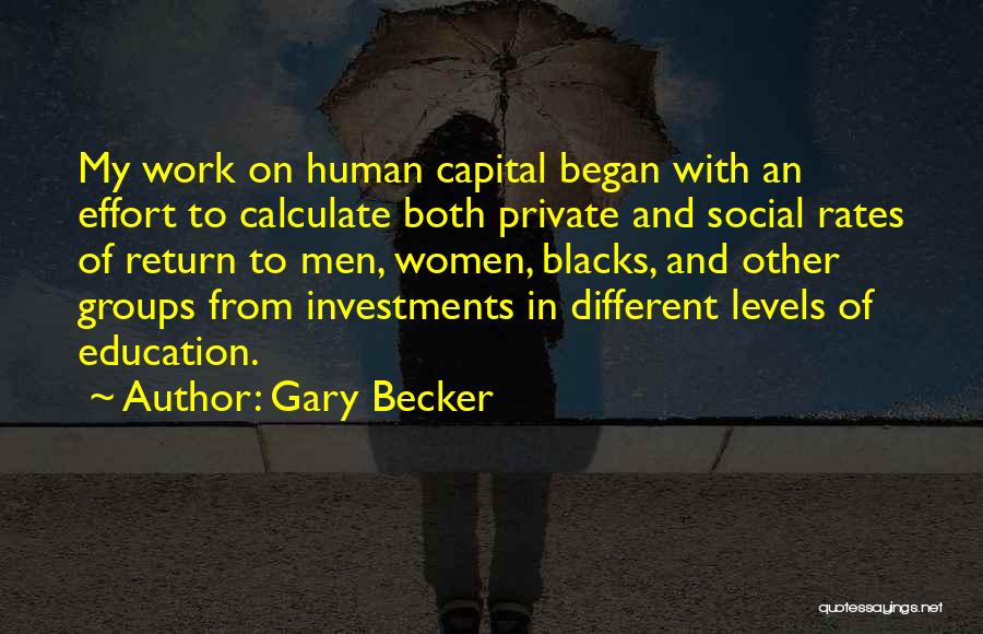 Return To Work Quotes By Gary Becker