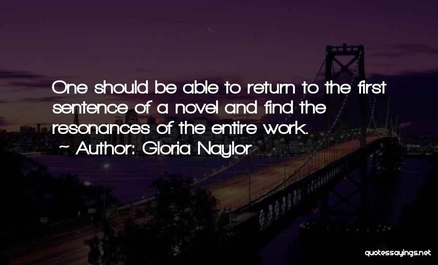 Return To Work Quotes By Gloria Naylor