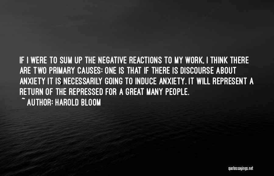 Return To Work Quotes By Harold Bloom