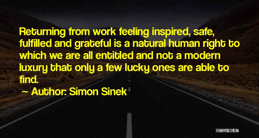 Returning To Work Quotes By Simon Sinek
