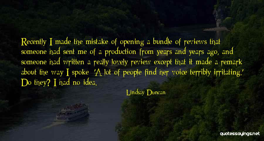 Review Quotes By Lindsay Duncan