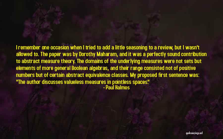 Review Quotes By Paul Halmos