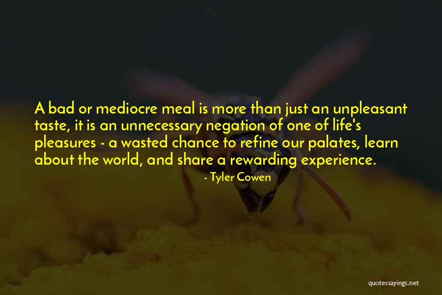 Rewarding Experience Quotes By Tyler Cowen