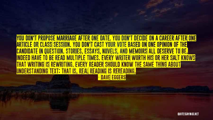 Rewriting Quotes By Dave Eggers