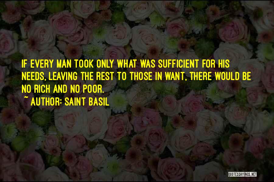 Rich Man Poor Man Quotes By Saint Basil