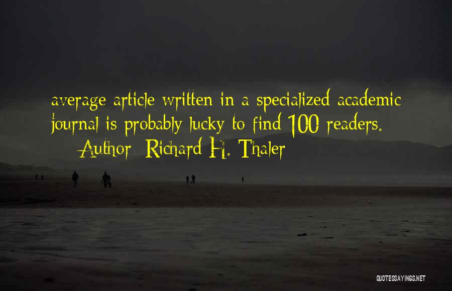 Richard H. Thaler Quotes 572586