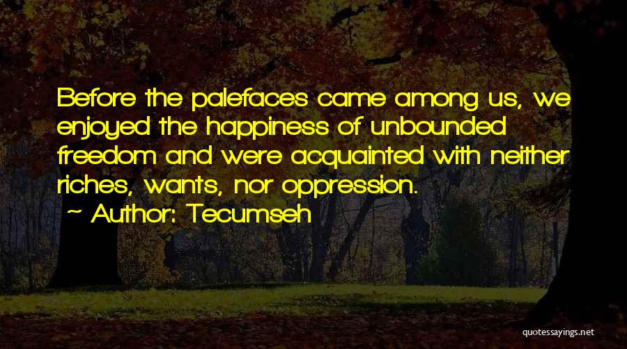 Riches And Happiness Quotes By Tecumseh