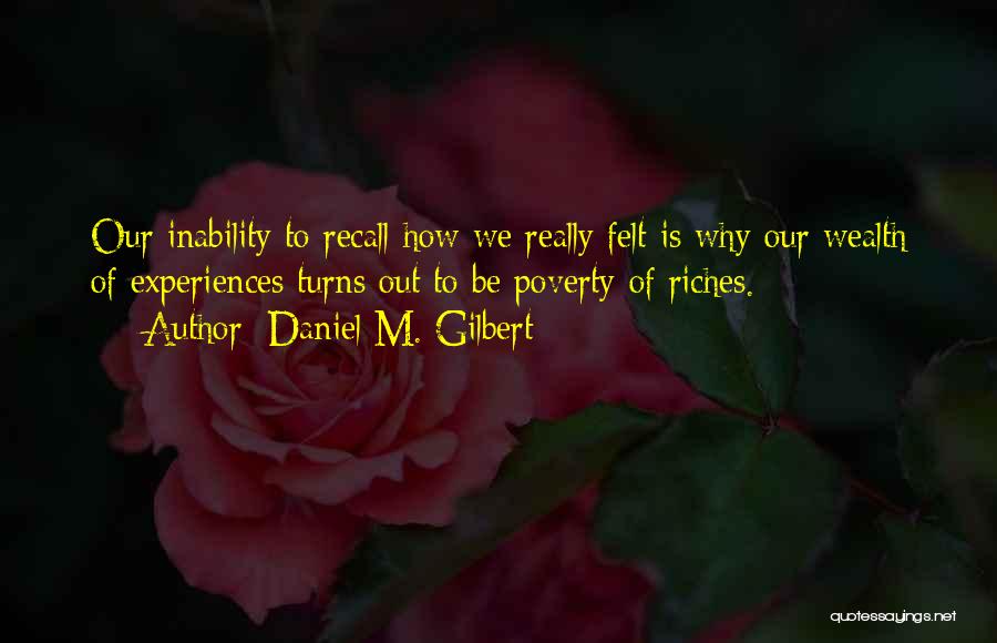 Riches Wealth Quotes By Daniel M. Gilbert