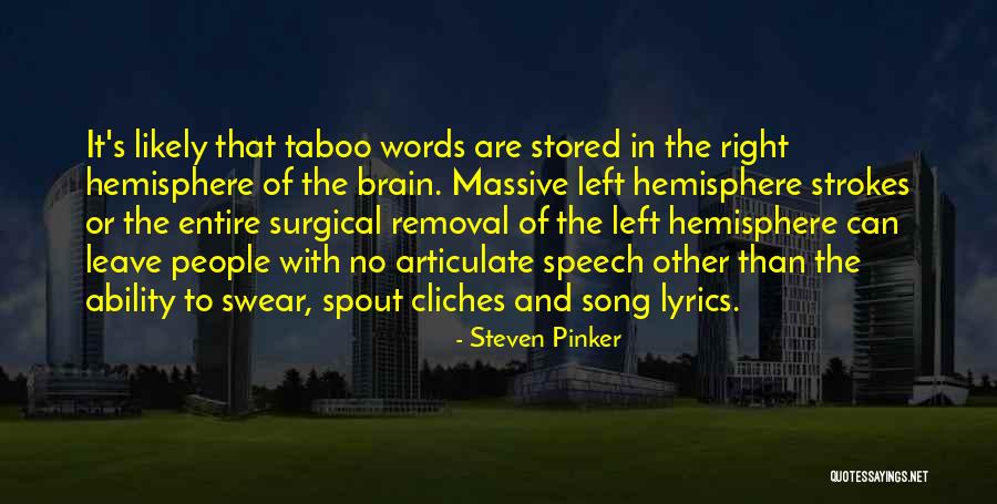 Right And Left Brain Quotes By Steven Pinker Right And Left Brain Quotes By Steven Pinker
