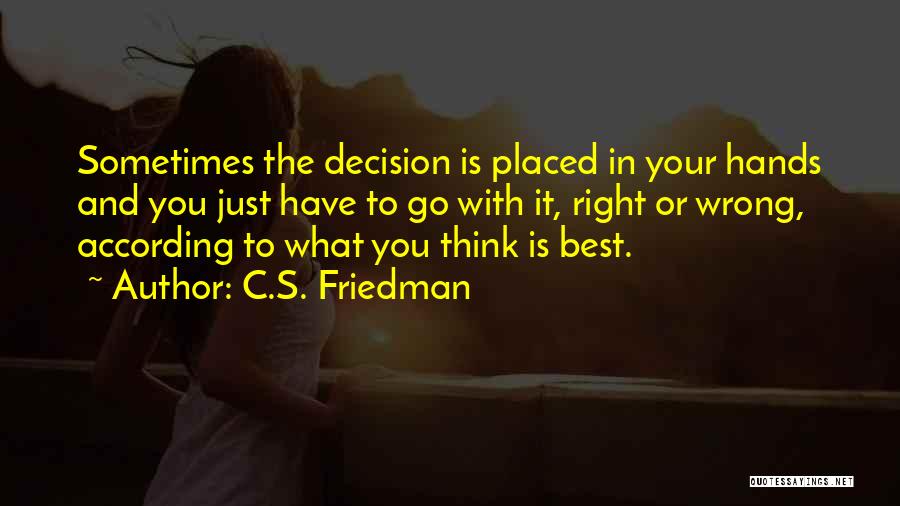 Right And Wrong Decision Quotes By C.S. Friedman