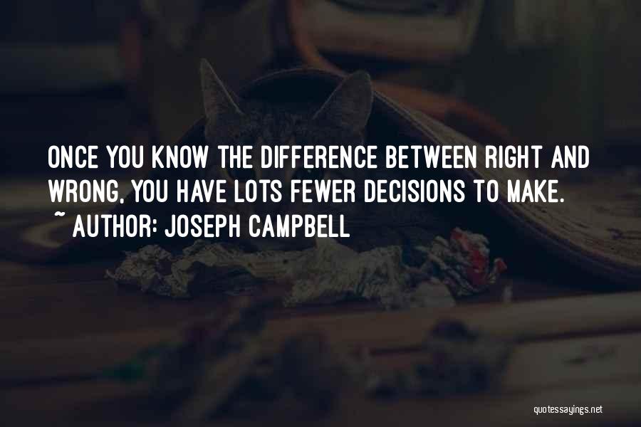 Right And Wrong Decision Quotes By Joseph Campbell