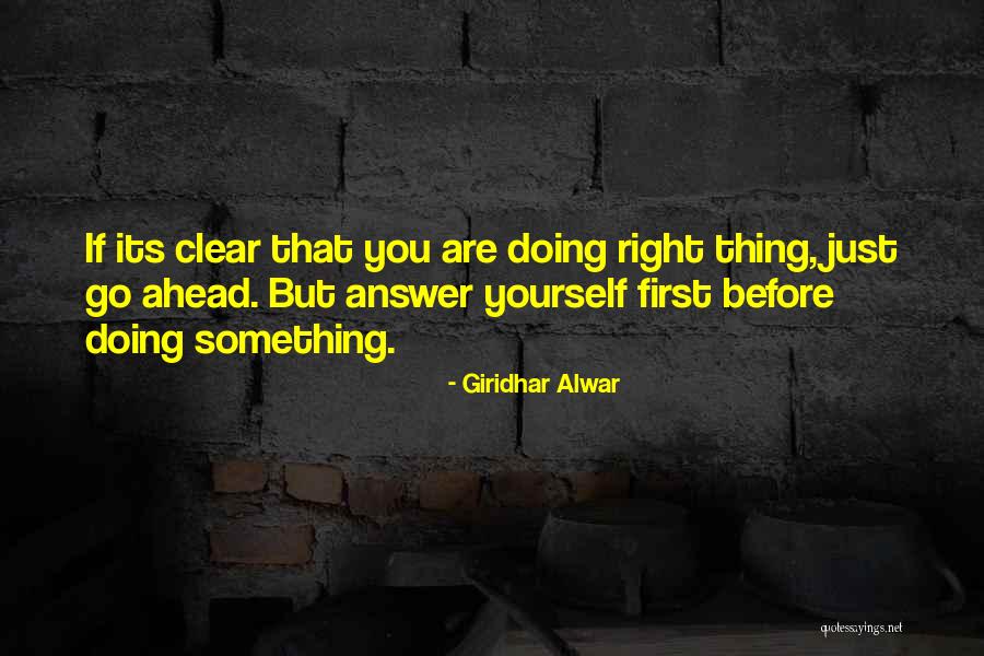 Right Answer Quotes By Giridhar Alwar