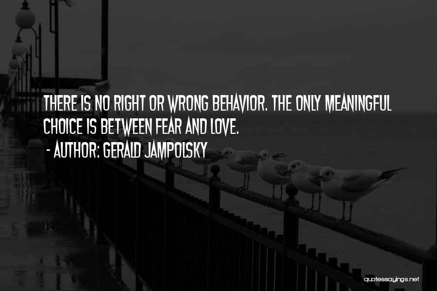 Right Choice Love Quotes By Gerald Jampolsky