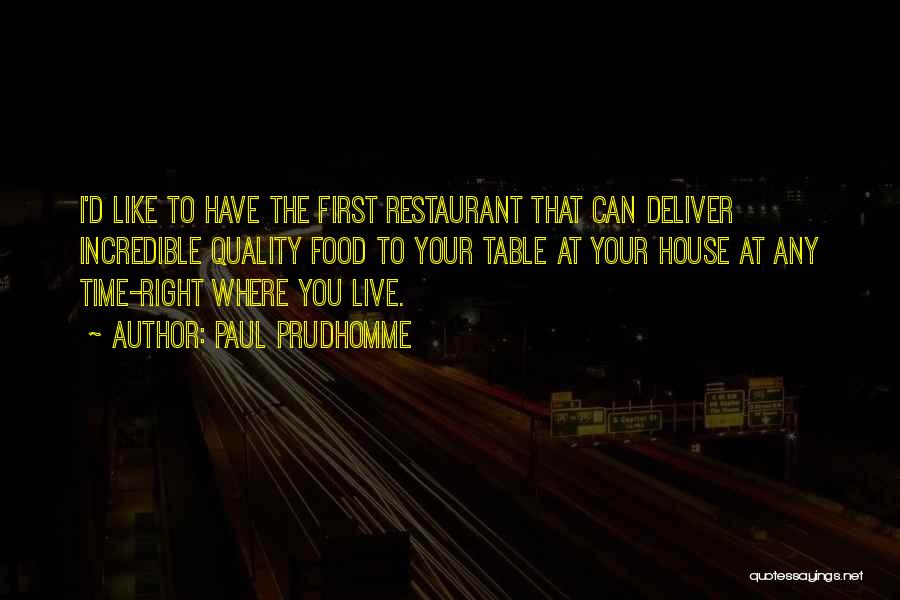 Right First Time Quality Quotes By Paul Prudhomme