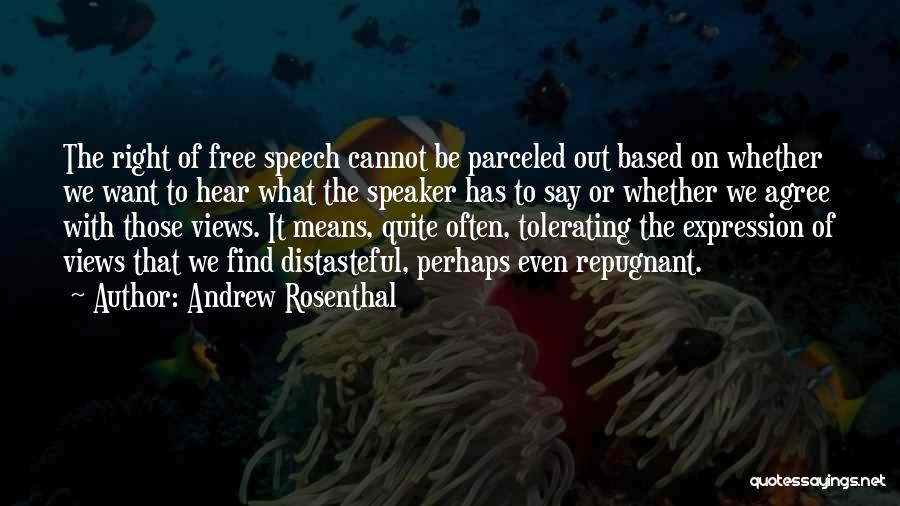 Right To Free Speech Quotes By Andrew Rosenthal