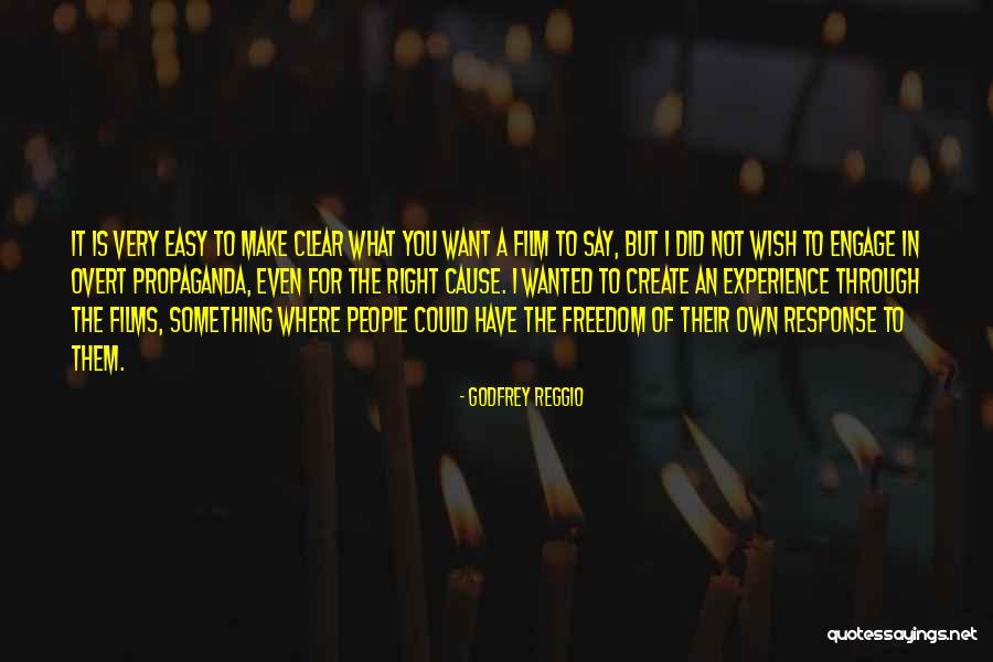 Right To Freedom Quotes By Godfrey Reggio