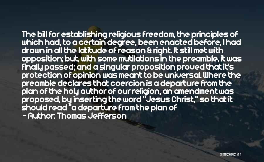 Right To Religious Freedom Quotes By Thomas Jefferson