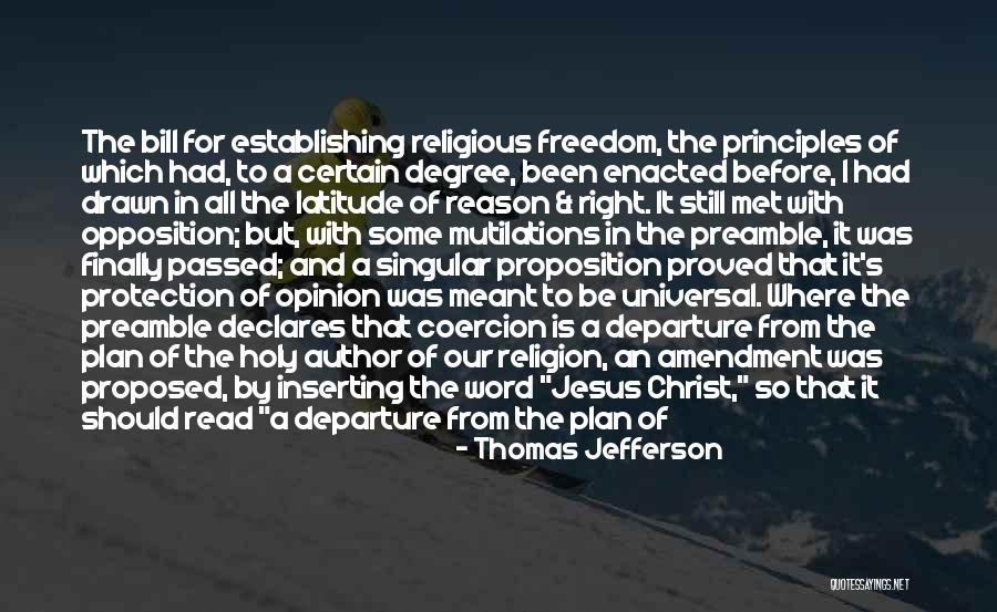 Right To Religious Freedom Quotes By Thomas Jefferson