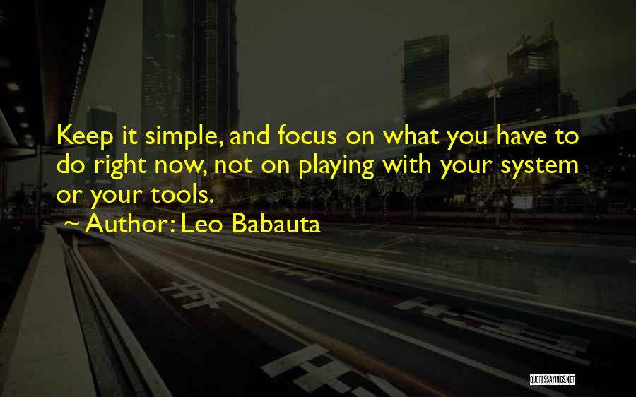 Right Tools Quotes By Leo Babauta